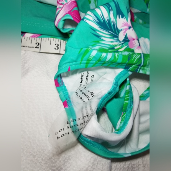 NWT GIRLS CROSS BACK RUFFLE  TROPICAL BIKINI SWIM SET - Picture 6 of 7
